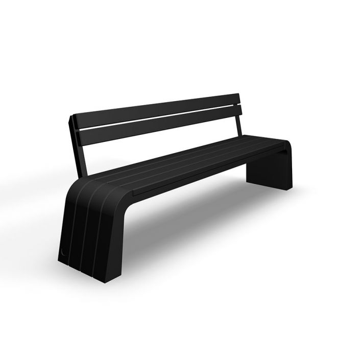 Sydney Bench modern black outdoor seating