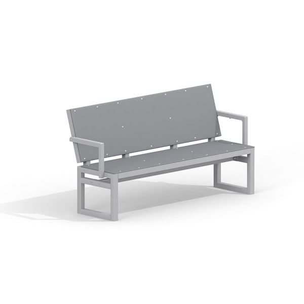 Modern gray Kyoto Sofa HPL with metal frame.