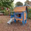 wooden playhouse in the garden