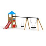 Playground Tower w/ Slide & Bird Nest (⌀ 90 cm) & Tyre Seat Swing